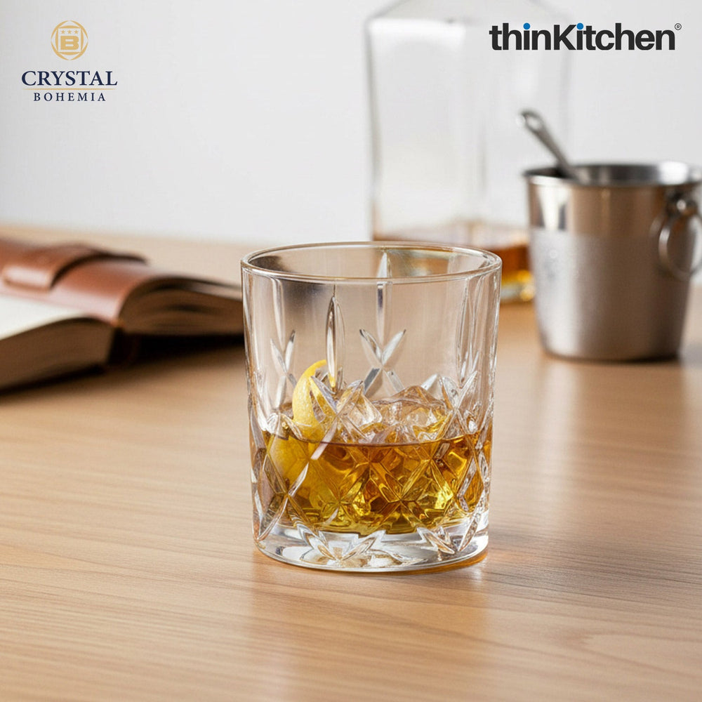 Crystal Bohemia 6 x 320 ml Premium Crystal  Double Old Fashioned Whisky Glasses Set  for Whiskey Liquor Scotch| BRIXTON Series