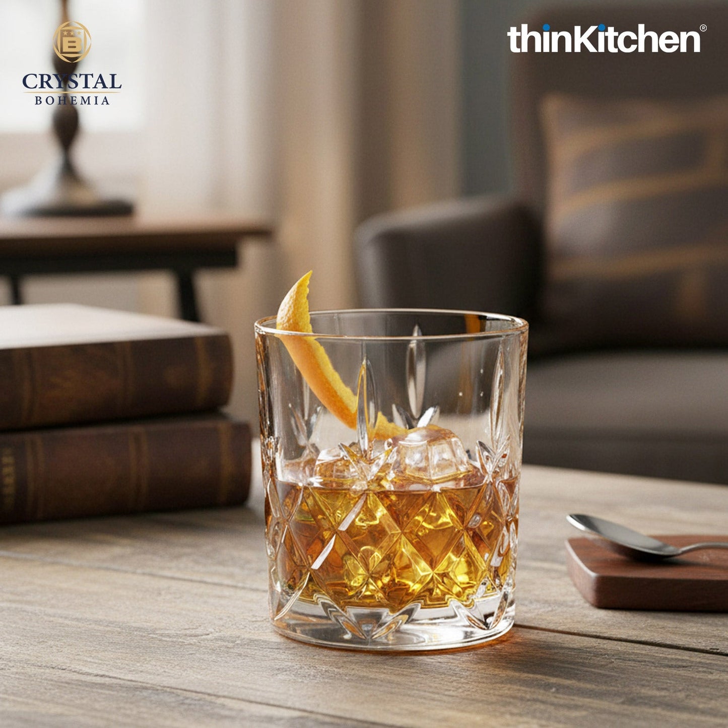 Crystal Bohemia Premium Whisky Glass – BRIXTON – 320 ml Double Old Fashioned (DOF), Set of 6 | Luxury Czech Crystal Tumblers | International Crystalware | Made in Czech Republic