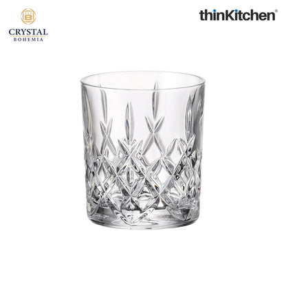 Crystal Bohemia Premium Whisky Glass – BRIXTON – 320 ml Double Old Fashioned (DOF), Set of 6 | Luxury Czech Crystal Tumblers | International Crystalware | Made in Czech Republic