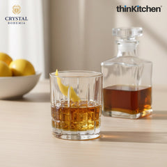 Crystal Bohemia Premium Whisky Glass – DOVER – 320 ml Double Old Fashioned (DOF), Set of 6 | Luxury Czech Crystal Tumblers | International Crystalware | Made in Czech Republic
