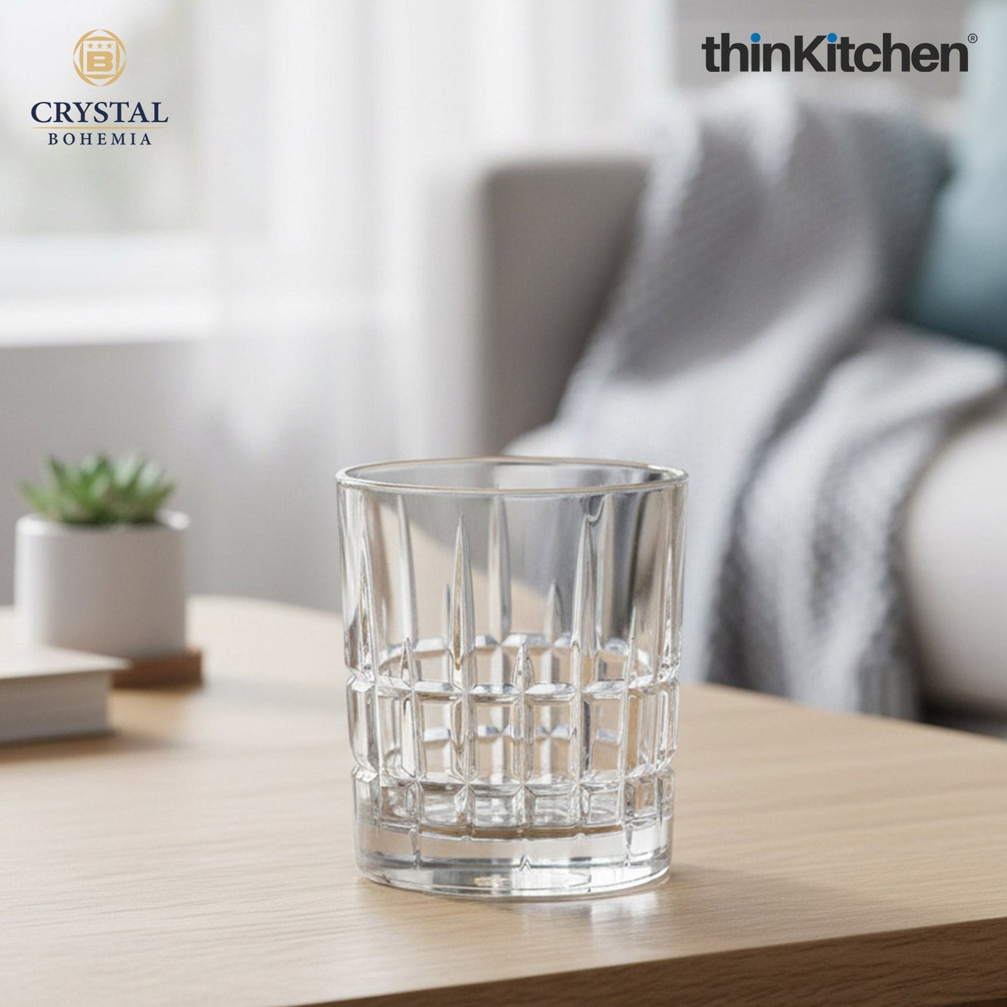 Crystal Bohemia Premium Whisky Glass – DOVER – 320 ml Double Old Fashioned (DOF), Set of 6 | Luxury Czech Crystal Tumblers | International Crystalware | Made in Czech Republic