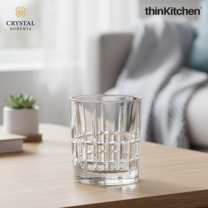 Crystal Bohemia Premium Whisky Glass – DOVER – 320 ml Double Old Fashioned (DOF), Set of 6 | Luxury Czech Crystal Tumblers | International Crystalware | Made in Czech Republic