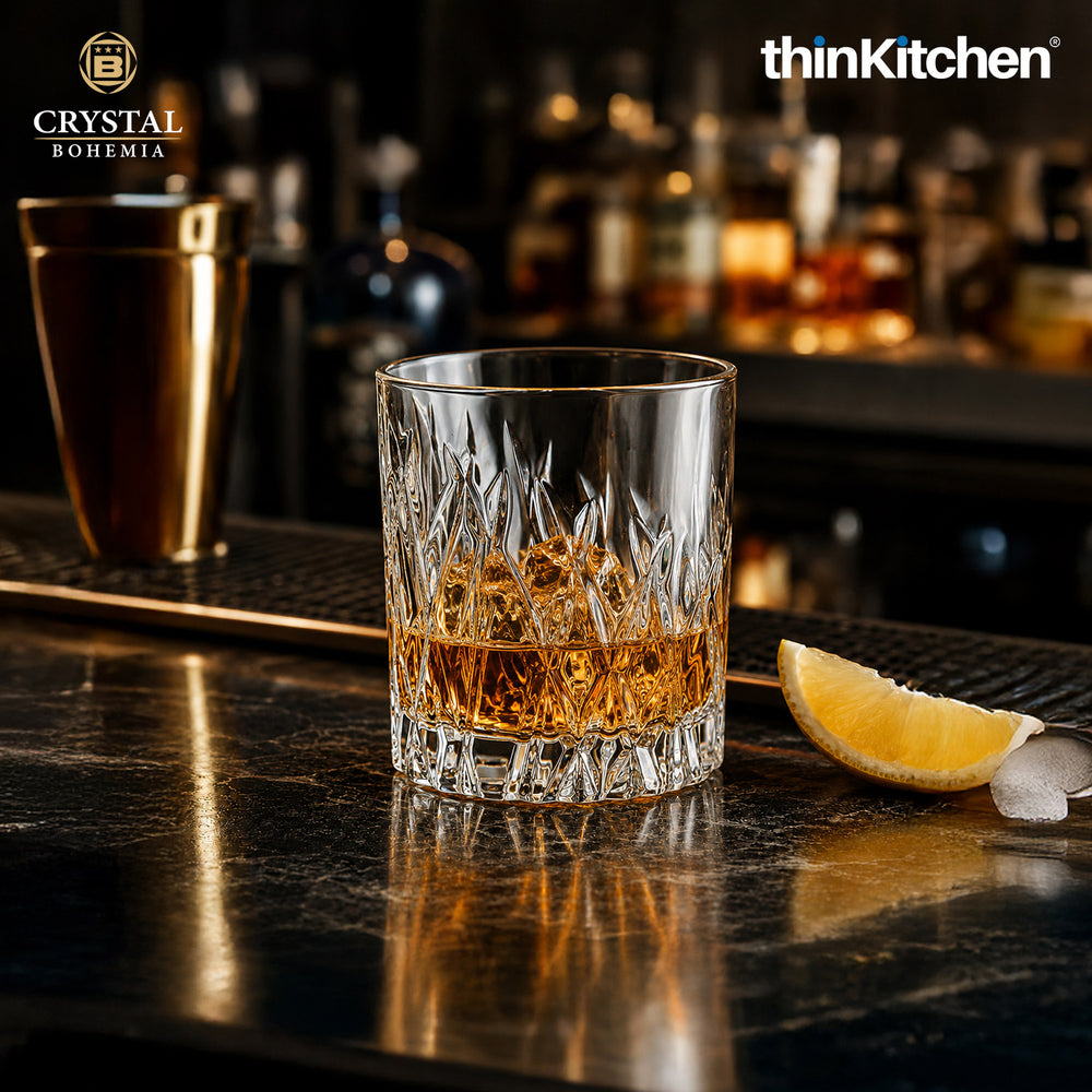 Premium 340ml  Wicker Whisky Glass Set of 6 – Double Old Fashioned (DOF), Luxury  Whisky, Scotch & Bourbon Crystalware Glasses