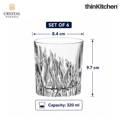 Premium 340ml  Wicker Whisky Glass Set of 6 – Double Old Fashioned (DOF), Luxury  Whisky, Scotch & Bourbon Crystalware Glasses