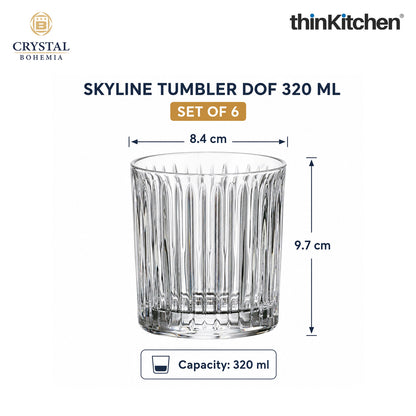 Premium 320ml  Skyline Whisky Glass Set of 6 – Double Old Fashioned (DOF), Luxury  Whisky, Scotch & Bourbon Crystalware Glasses