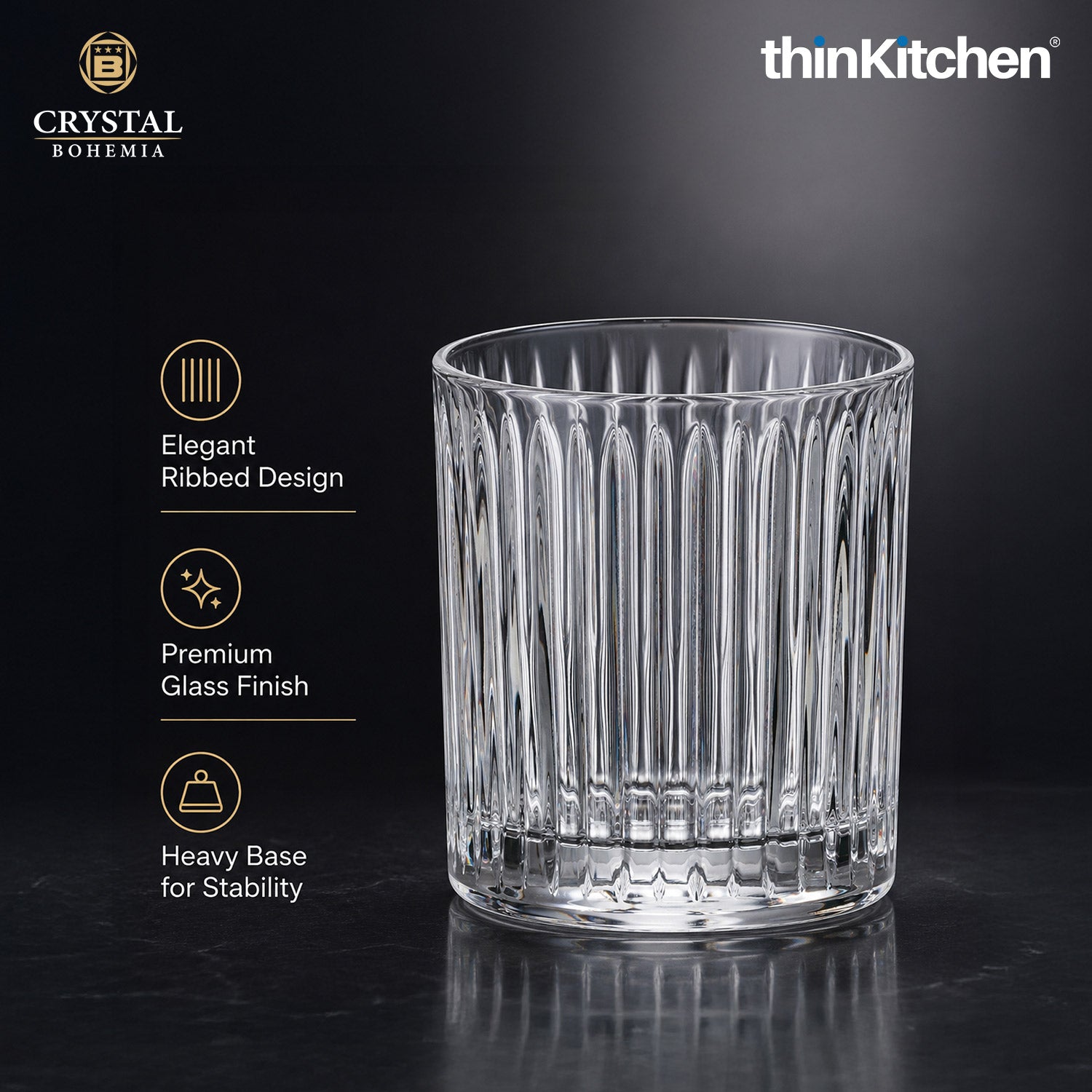 Premium 320ml  Skyline Whisky Glass Set of 6 – Double Old Fashioned (DOF), Luxury  Whisky, Scotch & Bourbon Crystalware Glasses - 5
