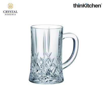 Crystal Bohemia BRIXTON Premium Beer Glass Mug | 500 ml | Czech Republic Heritage Barware | Thick Crystal Stein for Lager, Ale & Craft Beers | International Quality| Made in Czech Republic