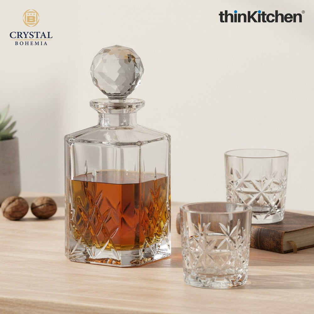 Crystal Bohemia 800ml Premium Whisky Decanter with Stopper for Whiskey Liquor Scotch | BRIXTON Series
