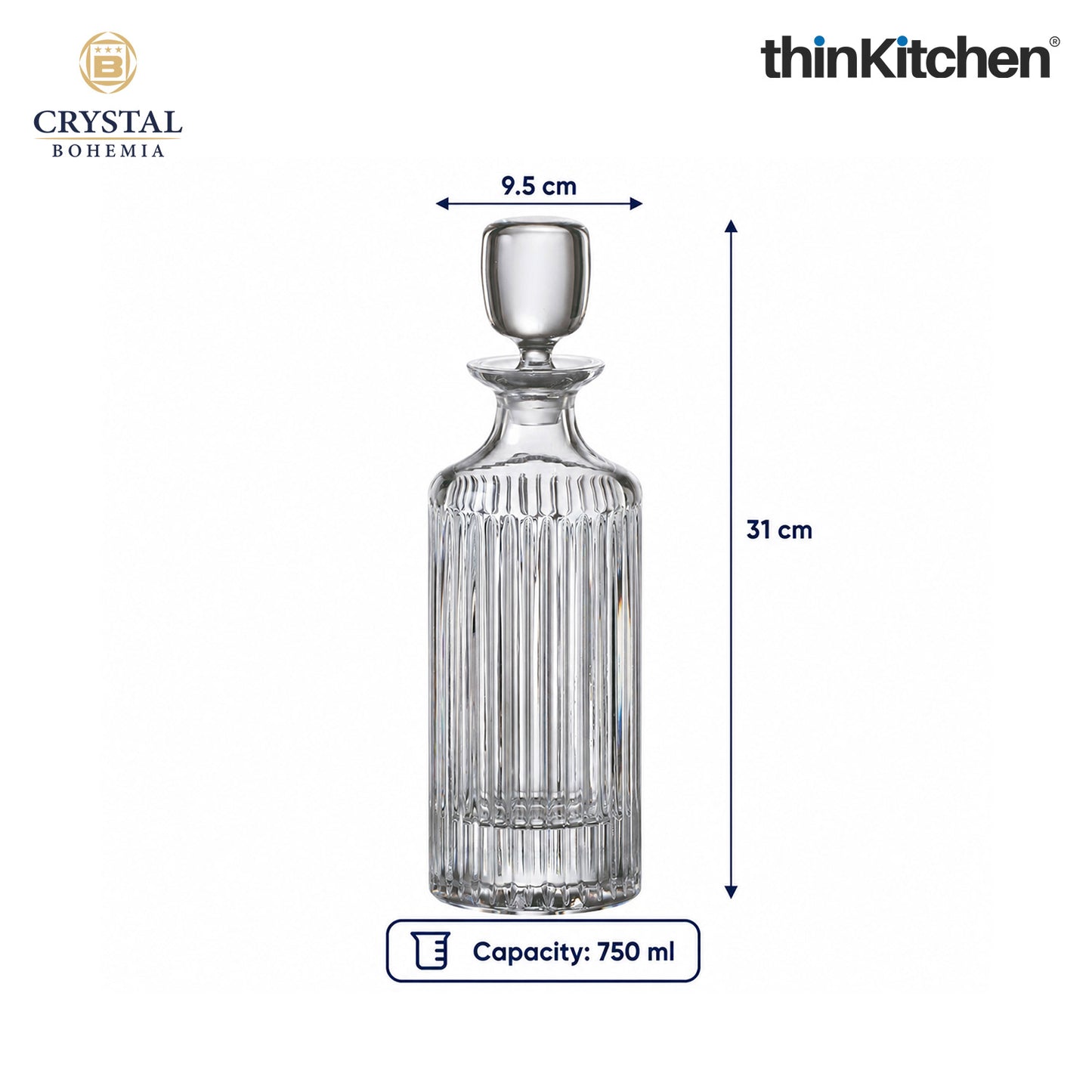 Premium Skyline Premium 750ml Whisky Decanterwith Airtight Stopper for Scotch Bourbon Whiskey