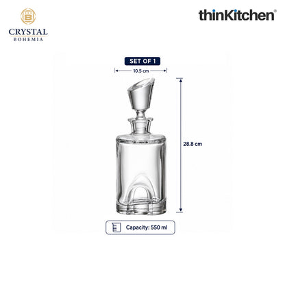 Premium Torneo Premium Whisky Decanter – 550 ml – Diamond‑Cut Czech Crystal Decanter with Stopper