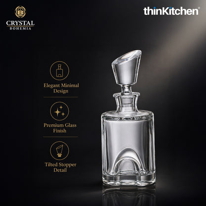 Premium Torneo Premium Whisky Decanter – 550 ml – Diamond‑Cut Czech Crystal Decanter with Stopper