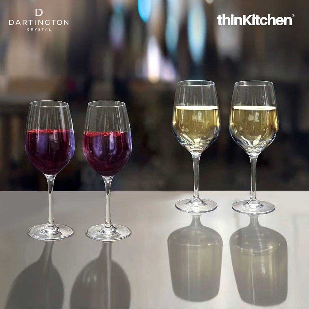 Dartington 360ml Premium Crystal Red & White Wine Glasses Set of 4
