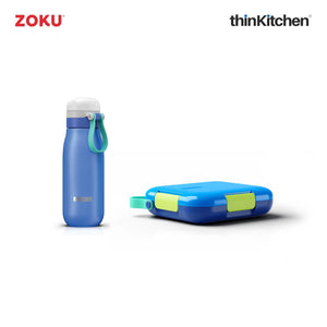 Zoku Blue Lunch Box and Water Bottle Set