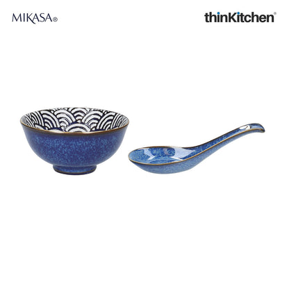 Mikasa Satori Rice Bowl And Rice Spoon Duo