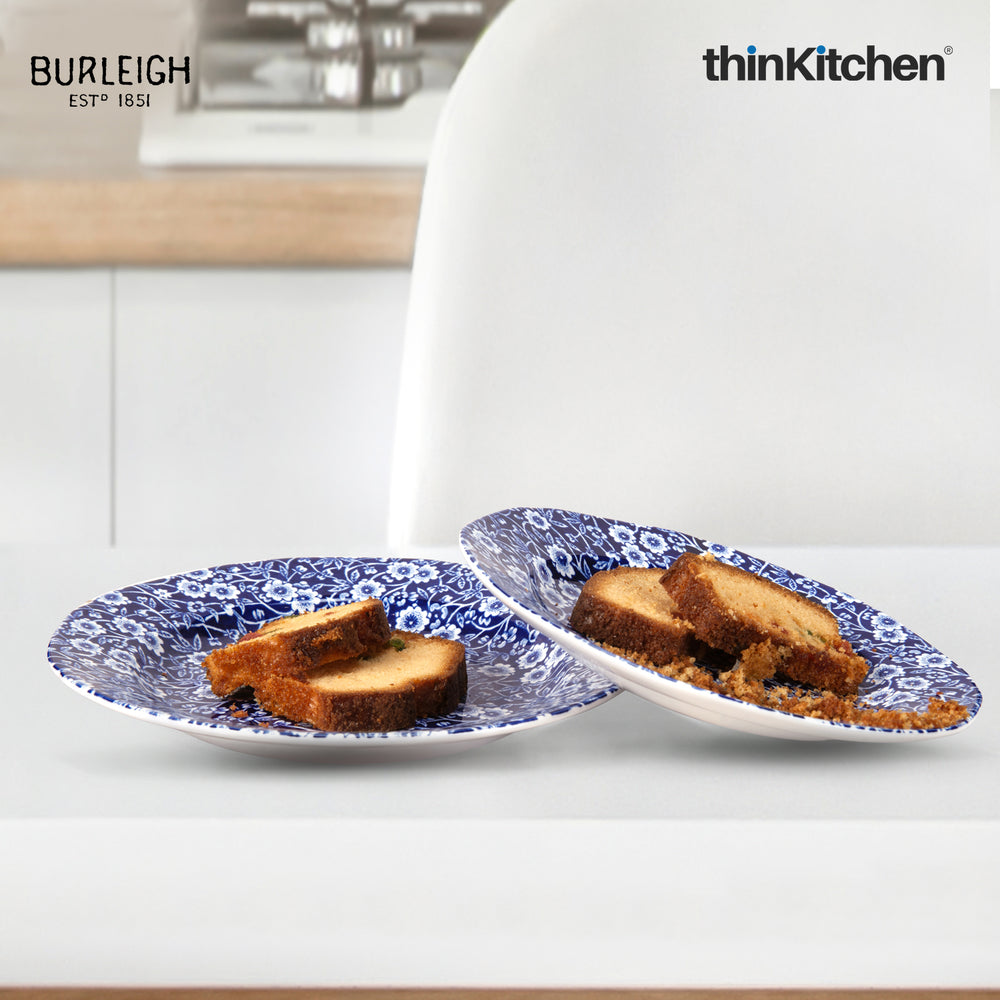 Burleigh Blue Premium Calico Plate for Dining & Serving, Set of 2