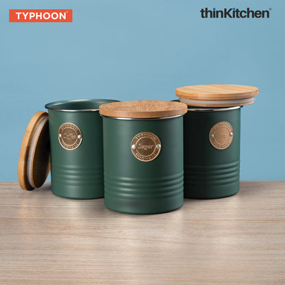 Typhoon Classic Beverage Essential Trio Living Green Tea Sugar Coffee Container Set