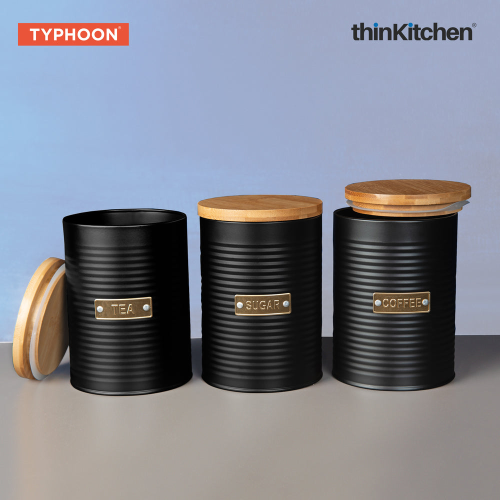 Typhoon Classic Beverage Essential Trio Otto Tea Sugar Coffee Container Set