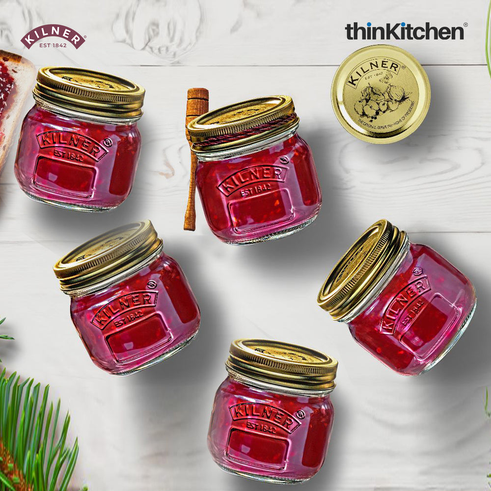 Kilner Set of 5 X 250ml Premium Essential Mini Glass Jars for Spices, Pickles, Dry Food