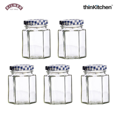 Small Hexagonal Twist Jars Set Of 5 110 Ml