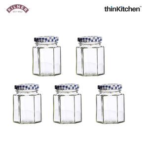 Kilner Hexagonal Twist Top Glass Jars - Set of 5 (280 ml)