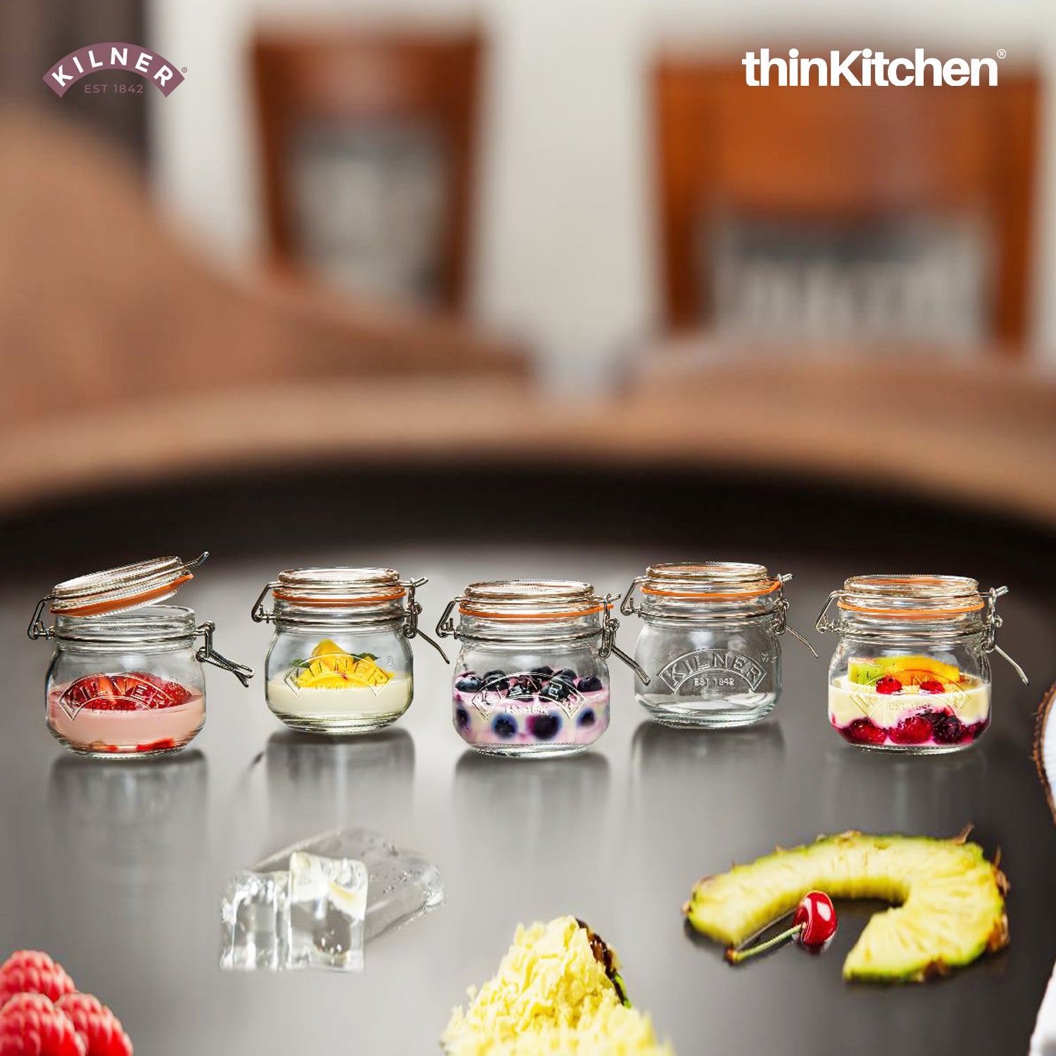 The Classic Clip Top Round Jars Set Of 5 0 5 Litre - 1