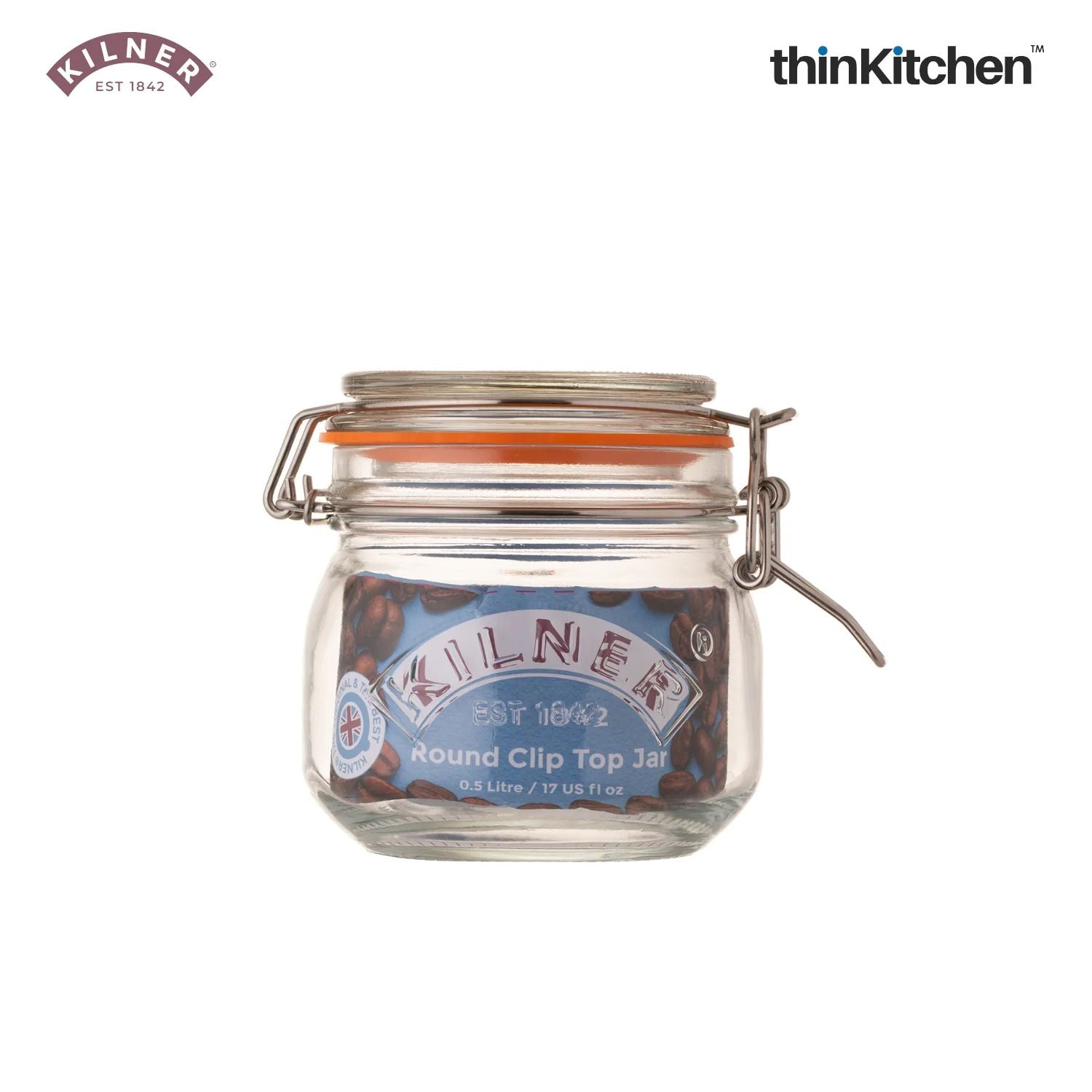 The Classic Clip Top Round Jars Set Of 5 0 5 Litre - 4