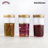 Kilner Premium 3 x 500ml Wide Mouth Preserve Airtight Glass Jar Set for Jams, Pickles, Chutneys, Oats, Honey, Ghee