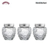 Kilner 3 x 400ml Strawberry Shaped Airtight Premium Glass Jars for Kitchen Storage, ideal for Jams, Chutneys, Preserves