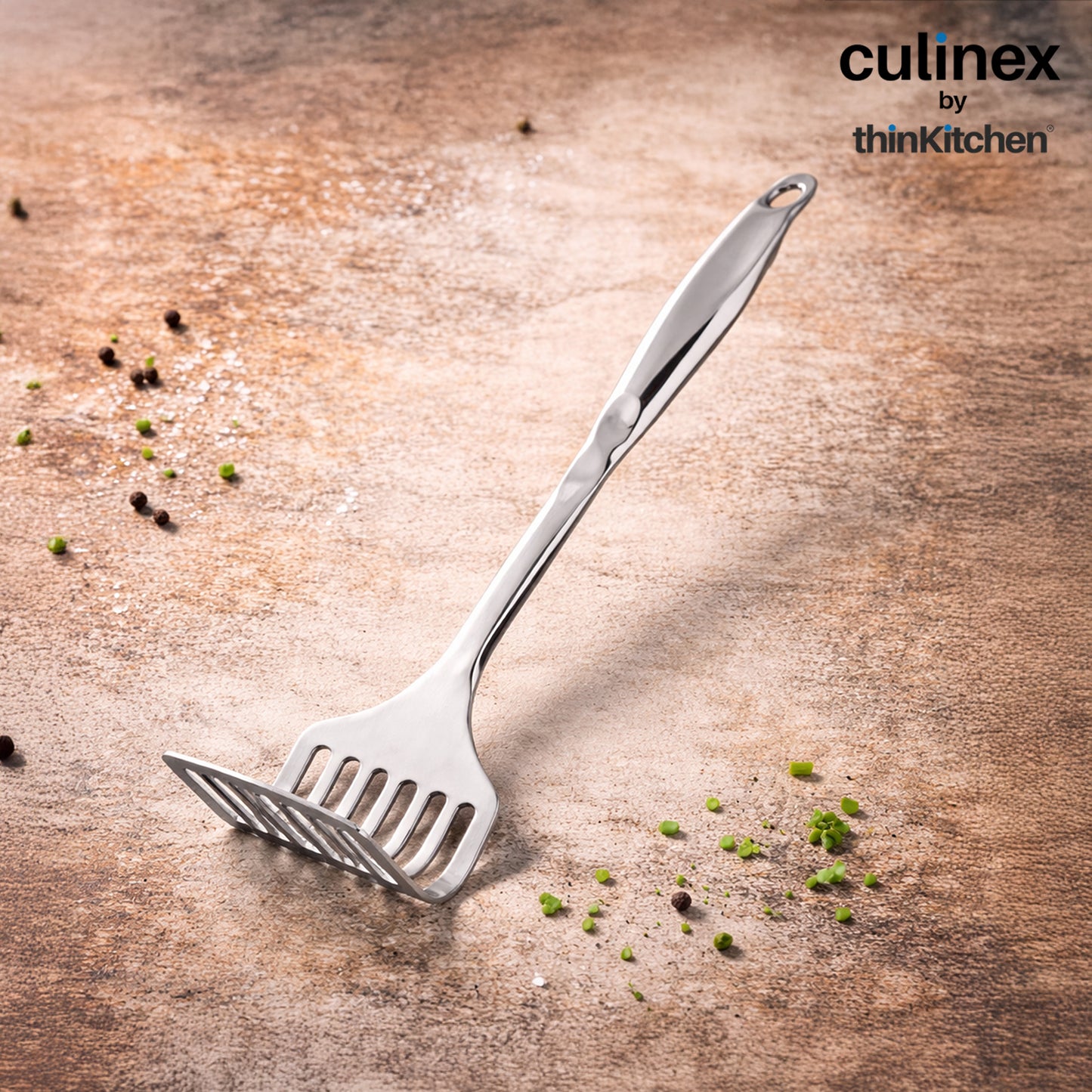 Culinex 18/8 Stainless Steel Premium Cooking Kitchen Tool set of 5, Harmony Series | Silver Rustproof Food Grade Tools By thinKitchen