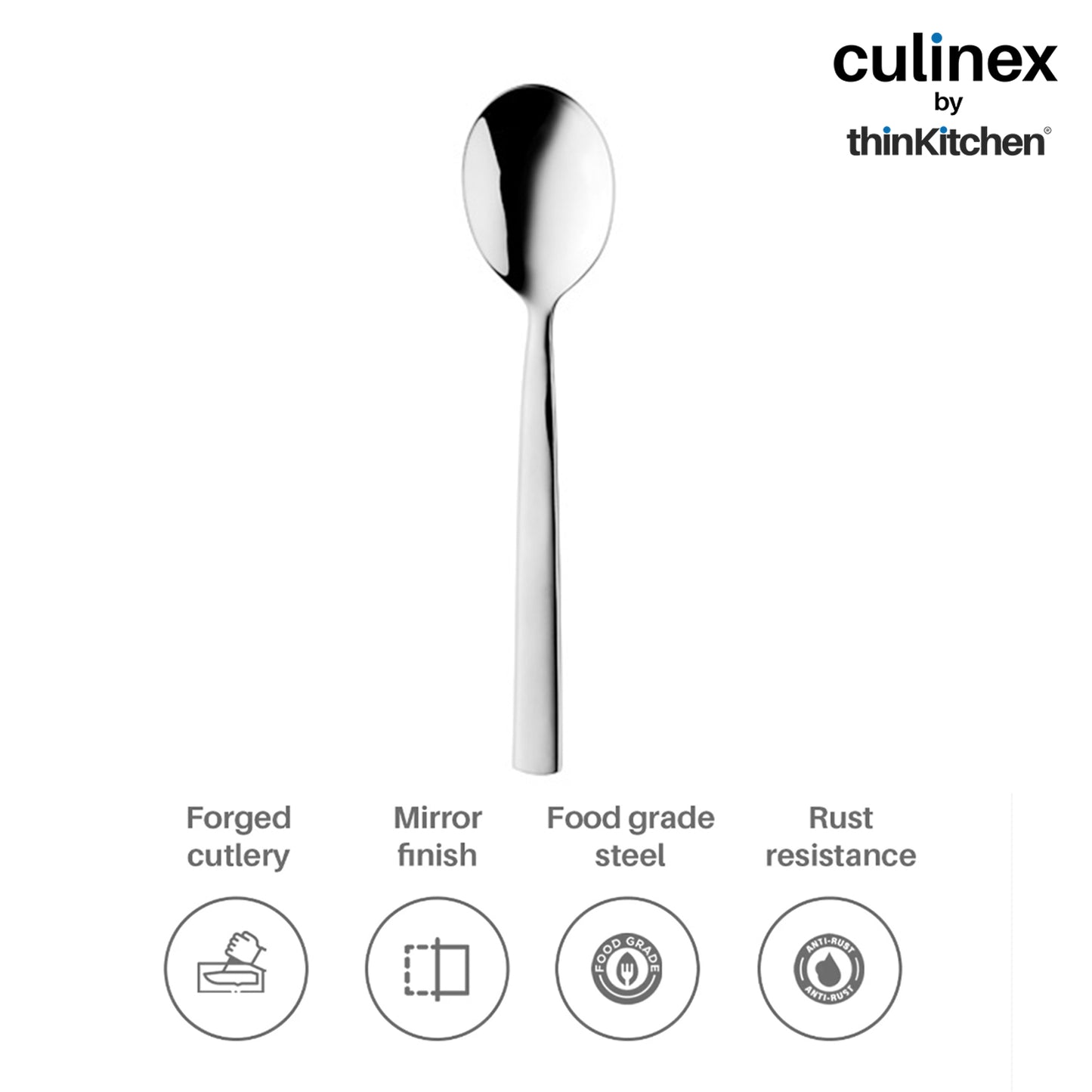 Culinex by thinKitchen|Essen Stainless Steel Dinner Fork & Dinner Spoon,  Set of 6