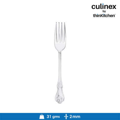 Culinex by thinKitchen|Fest 18/8 Stainless Steel Dessert Fork & Dessert Spoon,  Set of 6
