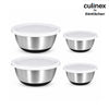 Culinex Premium Heavy Gauge 304 Stainless Steel Anti-Skid Mixing Bowl Set of 4 for Kitchen 2400ml, 3800ml for Cakes, Baking,Dough, Salads | Multipurpose Bowl for Cooking, Prep, Mixing, Beating