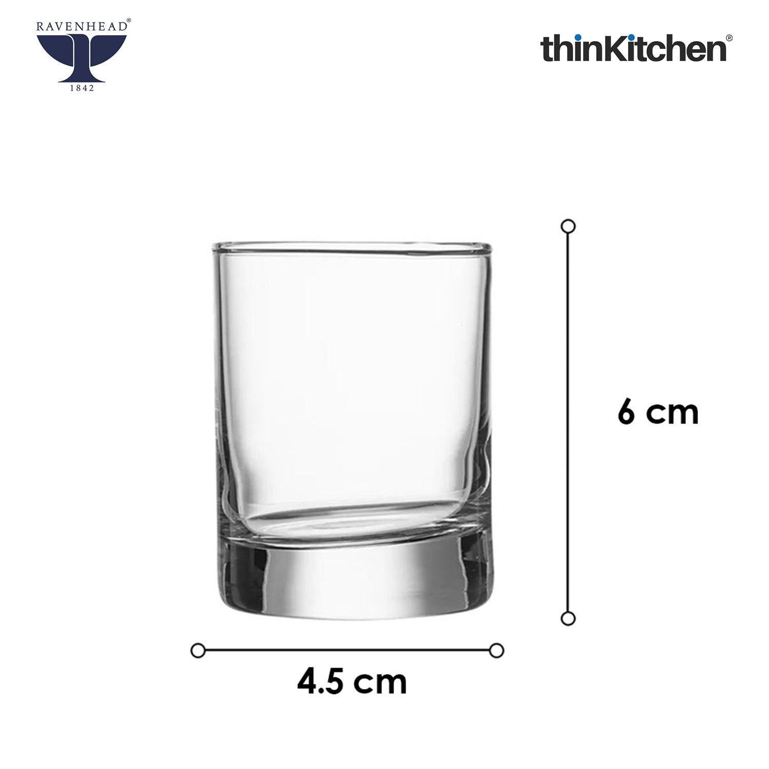 Ravenhead Premium 4 x 65ml Each Shot Glass for Vodka, Tequila & Liquor | Classic Transparent Small Peg Glass for Bar, Home & Party Drinks | Crafted in UK - 2