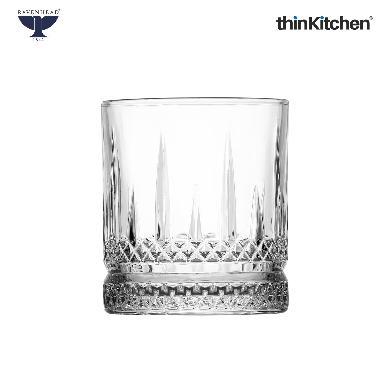 Ravenhead Winchester Premium International Whiskey & Water Glass Set, Set of 4, 370ml | Mixer Glasses, Classic Barware for Whisky, Cocktails & Water | Crafted in UK - 4