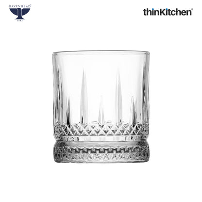 Ravenhead Winchester Premium International Whiskey & Water Glass Set, Set of 4, 370ml | Mixer Glasses, Classic Barware for Whisky, Cocktails & Water | Crafted in UK