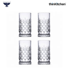 Ravenhead Premium International Eton Hiball Glasses, Set of 4, 450ML | Tall Highball Cocktail & Juice Glasses, 450ml | Elegant Glassware for Juice, Cocktails & Refreshing Drinks | Crafted in UK