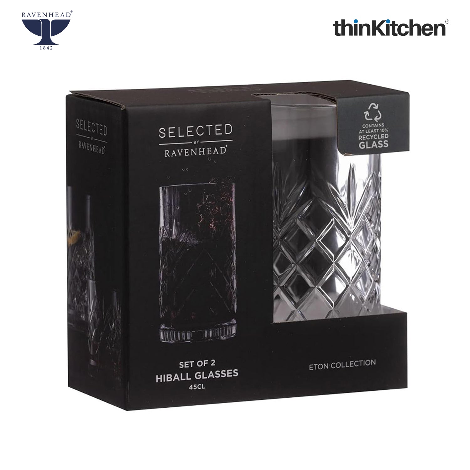 Ravenhead Premium International Eton Hiball Glasses, Set of 4, 450ML | Tall Highball Cocktail & Juice Glasses, 450ml | Elegant Glassware for Juice, Cocktails & Refreshing Drinks | Crafted in UK - 4