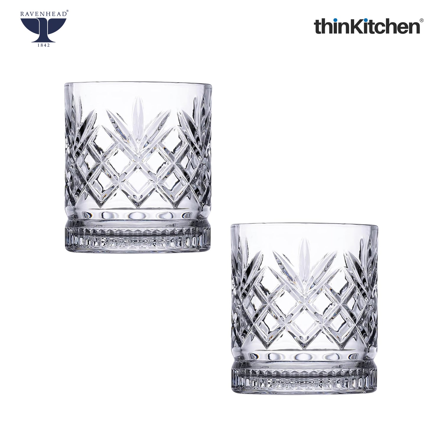 Ravenhead Eton Premium International Whiskey & Water Glass Set of 4, 370ml Each | Mixer Glasses, Elegant Barware for Whisky, Cocktails & Daily Use | Crafted in UK - 3