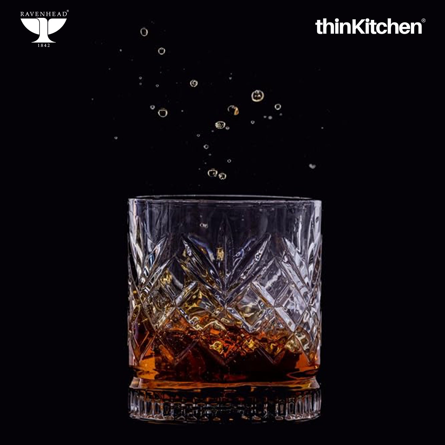Ravenhead Eton Premium International Whiskey & Water Glass Set of 4, 370ml Each | Mixer Glasses, Elegant Barware for Whisky, Cocktails & Daily Use | Crafted in UK - 2