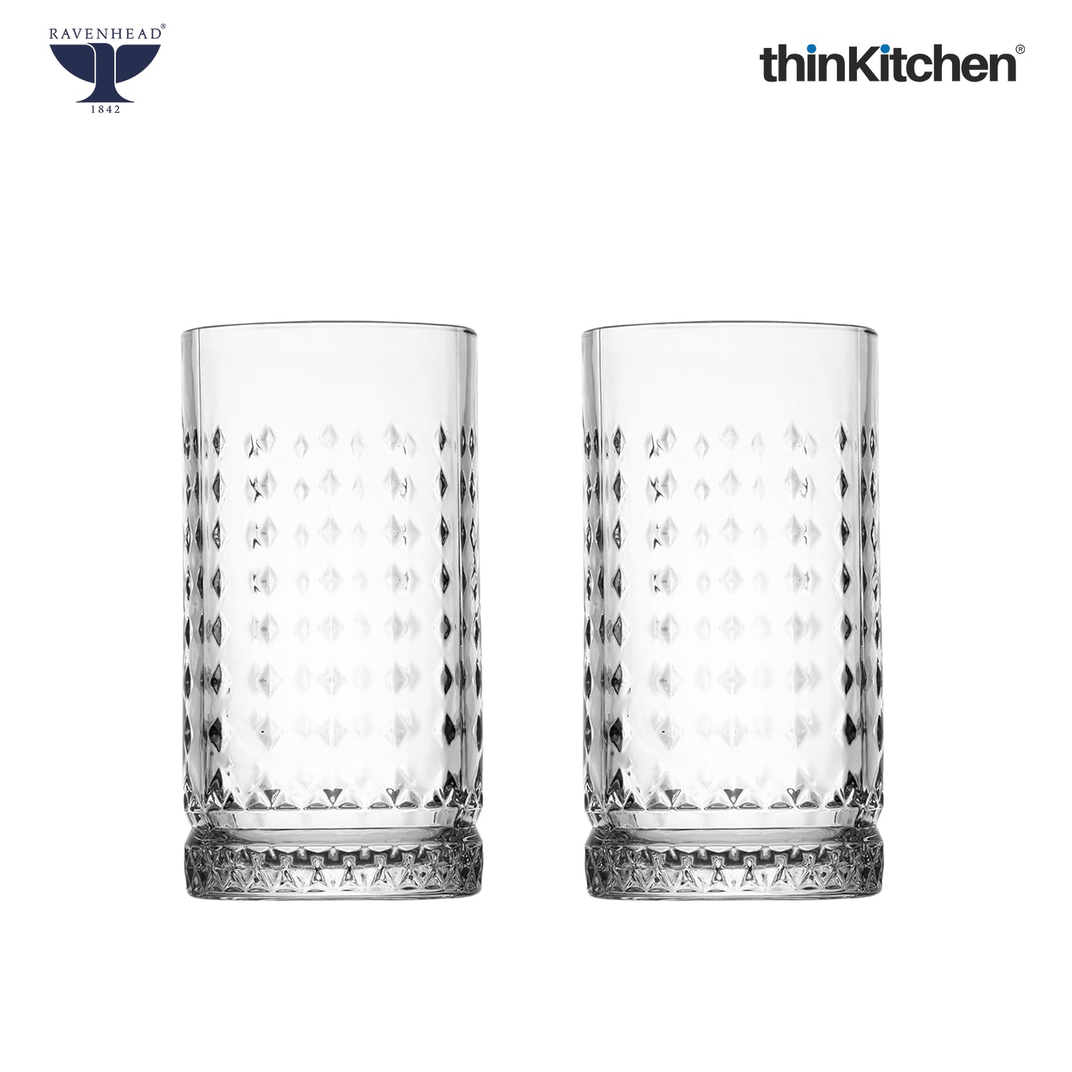 Ravenhead Premium International Oxbridge Hiball Glasses Set of 4 Tall Tumblers, 450ml | Elegant Highball Glass Set for Water, Juice, Cocktails & Drinks | Crafted in UK - 3