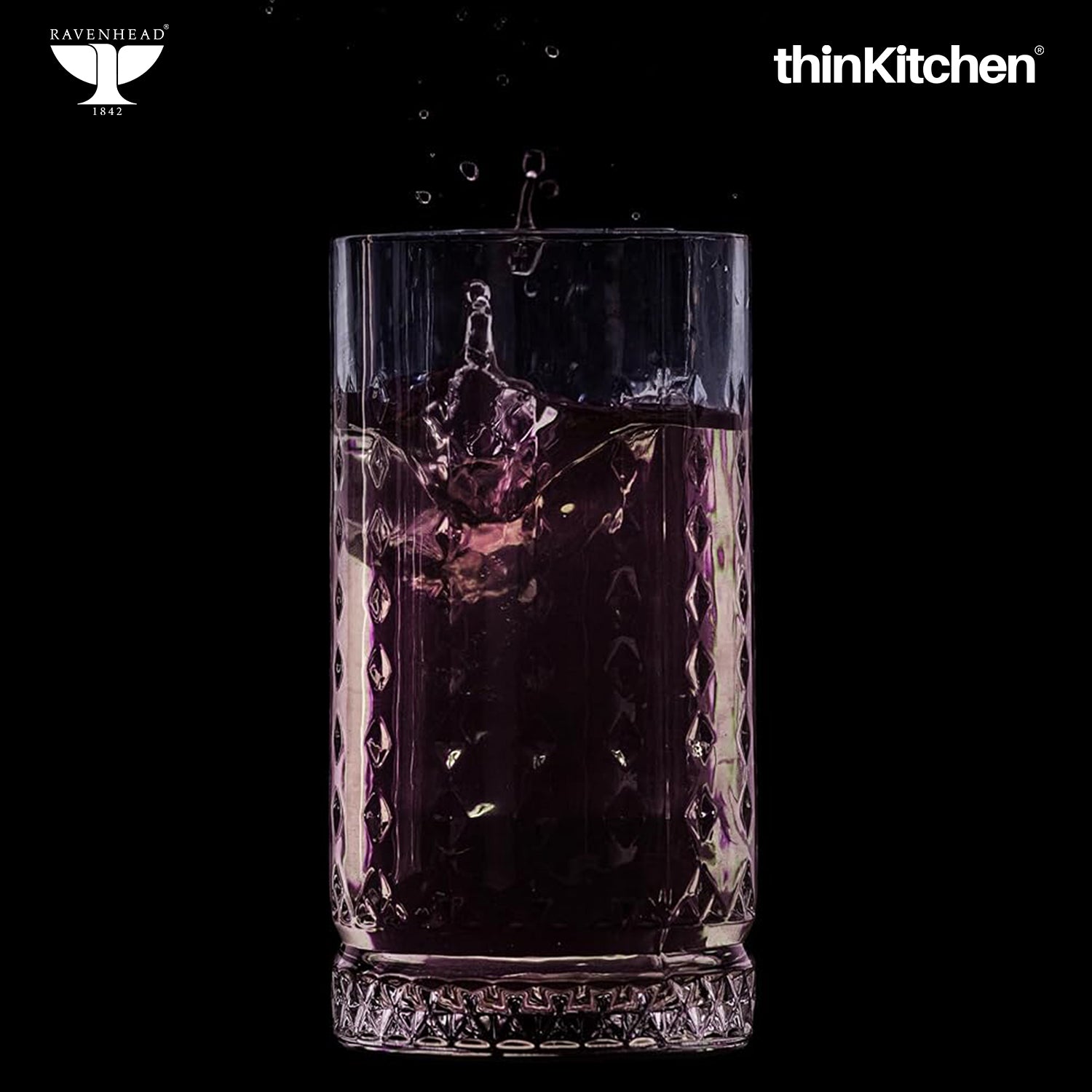 Ravenhead Premium International Oxbridge Hiball Glasses Set of 4 Tall Tumblers, 450ml | Elegant Highball Glass Set for Water, Juice, Cocktails & Drinks | Crafted in UK - 4