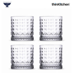 Ravenhead Oxbridge Premium International Whiskey & Water Glass Set – Set of 4 Mixer Glasses, 370ml – Luxury Barware for Whisky, Cocktails & Daily Use
