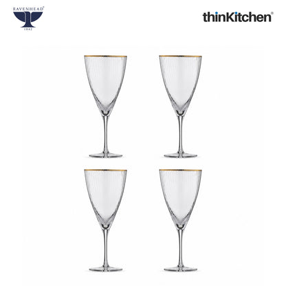 Ravenhead International Premium Wine Glasses Set of 4, 420ml | Transparent Long Stem Glassware, Multipurpose Juice, Mocktail, Cocktail, White/Red Wine Glass Set | Crafted in UK