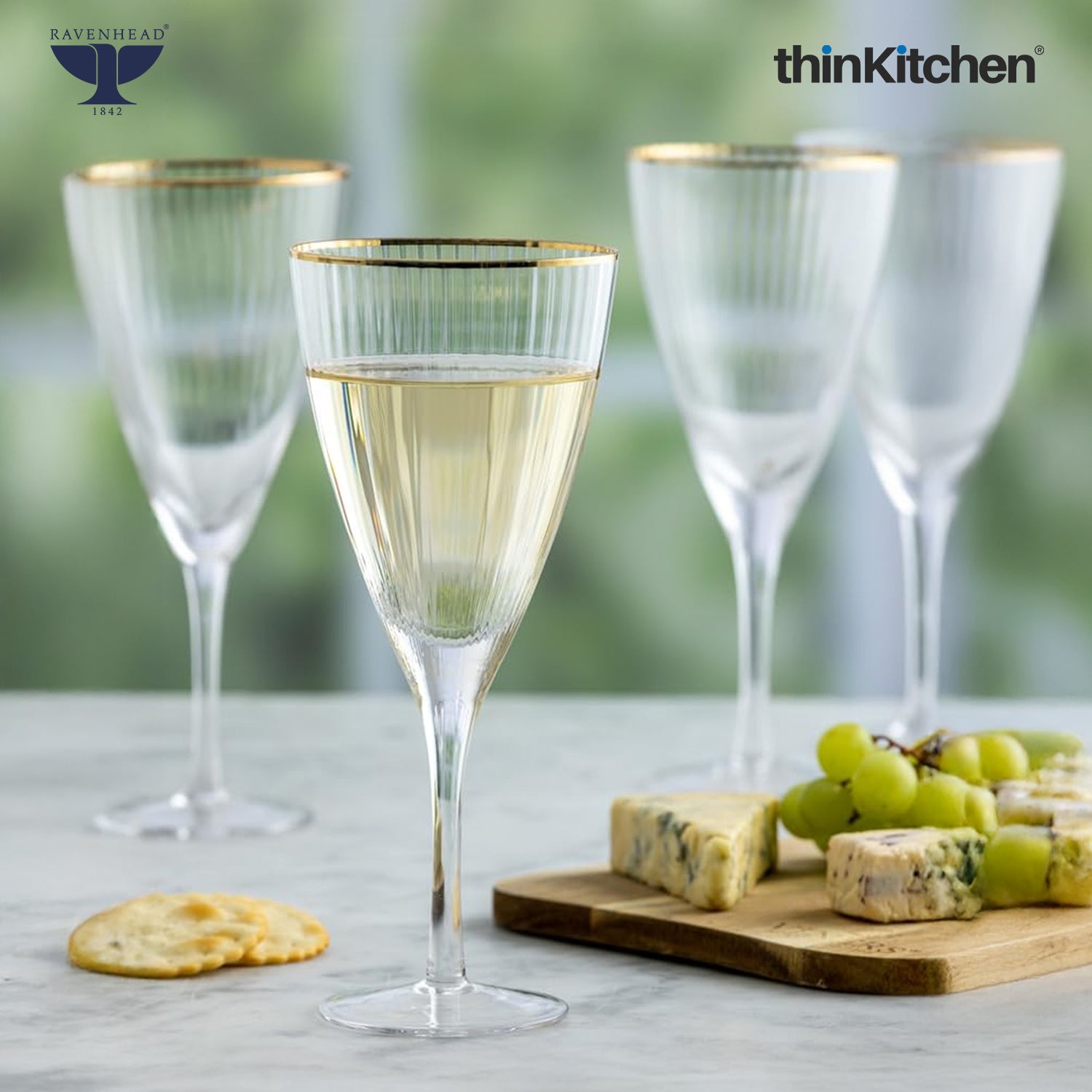 Ravenhead International Premium Wine Glasses Set of 4, 420ml | Transparent Long Stem Glassware, Multipurpose Juice, Mocktail, Cocktail, White/Red Wine Glass Set | Crafted in UK - 2