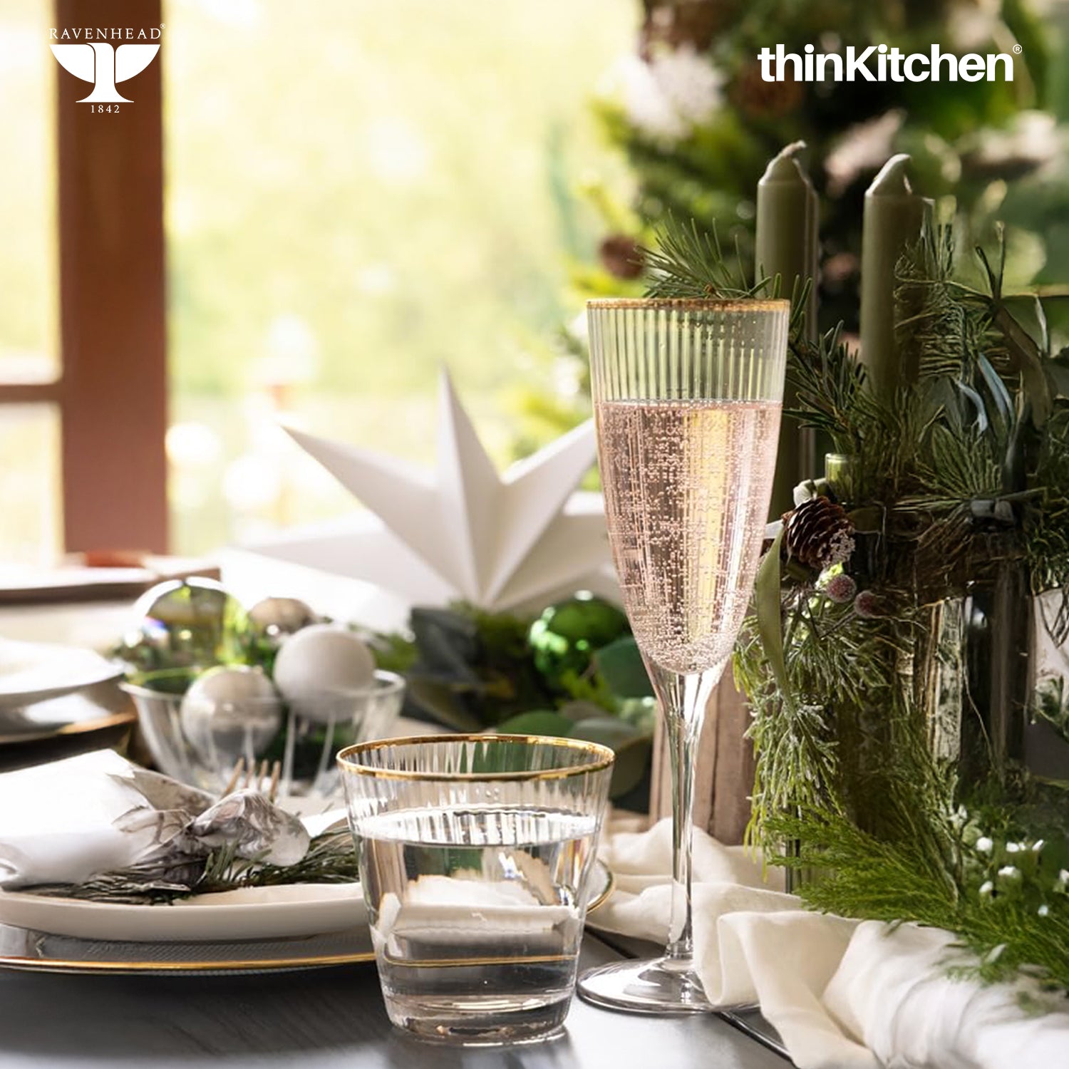 Ravenhead International Premium Roma Flute Glasses Set of 4, 330ml | Tall Tulip-Shaped Champagne Flutes for Cocktails, Mocktails, Juice & Wine | Fluted Glassware for Home Bar & Gifting,Crafted in UK - 2