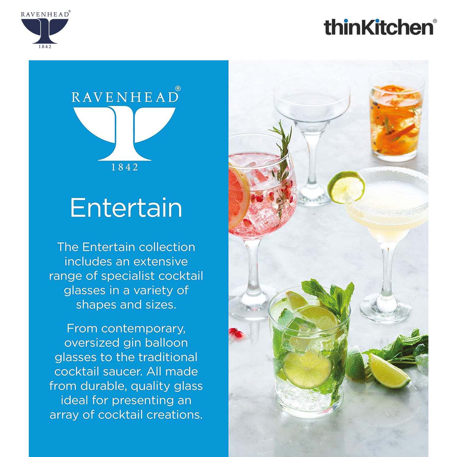 Ravenhead Premium International Set of 4 Gin Balloon Glasses - 650ml | Elegant Transparent Glasses for Wine, Red Wine, Water or Cocktails | Wine Glass Set Ideal for Gifting & Home Bars Crafted in UK - 5