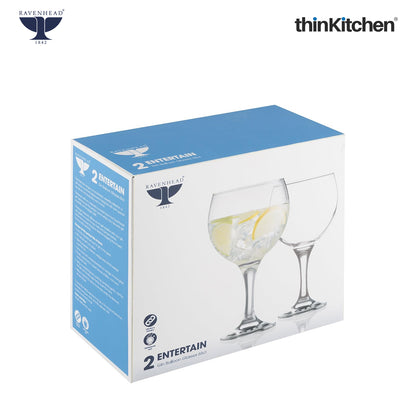 Ravenhead Premium International Set of 4 Gin Balloon Glasses - 650ml | Elegant Transparent Glasses for Wine, Red Wine, Water or Cocktails | Wine Glass Set Ideal for Gifting & Home Bars Crafted in UK