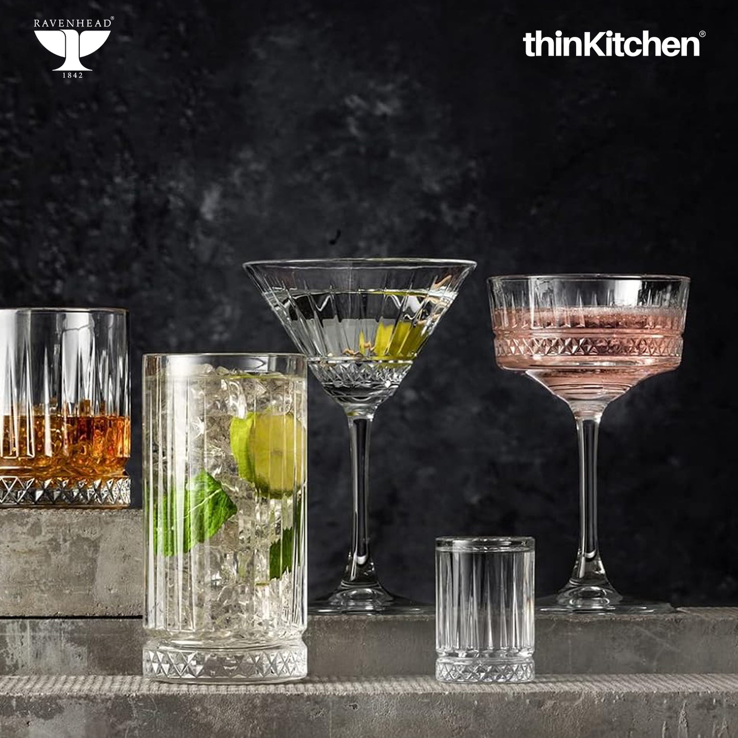 Ravenhead Winchester Set of 4 Martini Glasses 23Cl