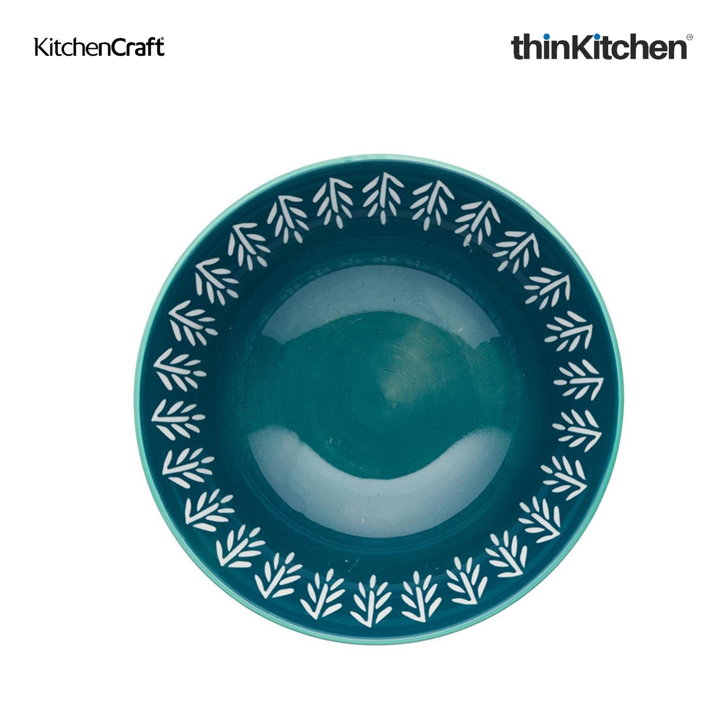 KitchenCraft Premium Stoneware 16 cm Serving Bowl Set of 2 for Soups, Cereal, Noodles, Snacks - Colorful Folk Pattern | Wide Rim, Microwave & Dishwasher Safe | Designed in UK
