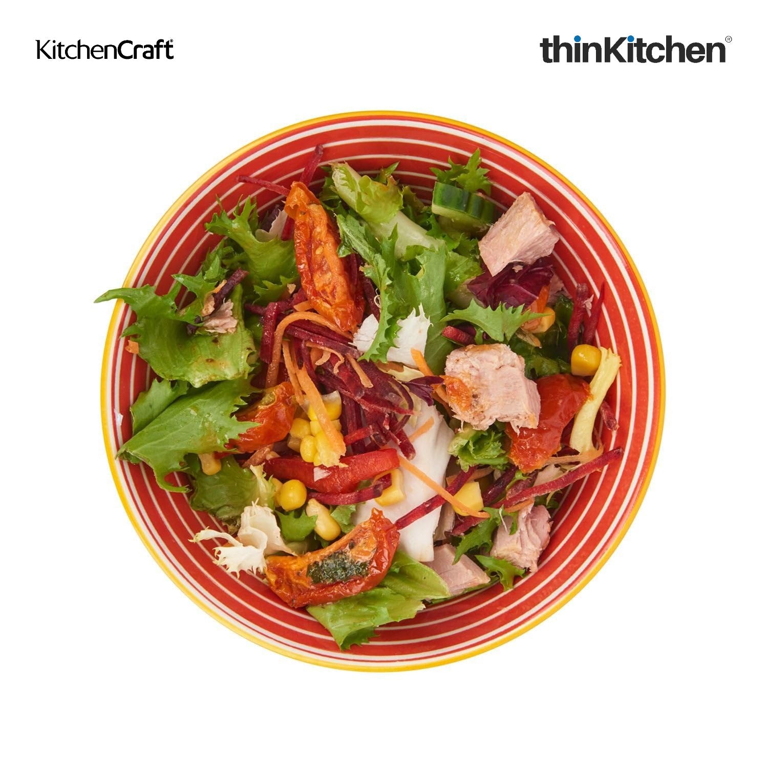 KitchenCraft Premium Stoneware 16 cm Serving Bowl Set of 4 for Soups, Cereal, Noodles, Snacks - Swirl & Spot Design | Wide Rim, Microwave & Dishwasher Safe | Designed in UK - 4